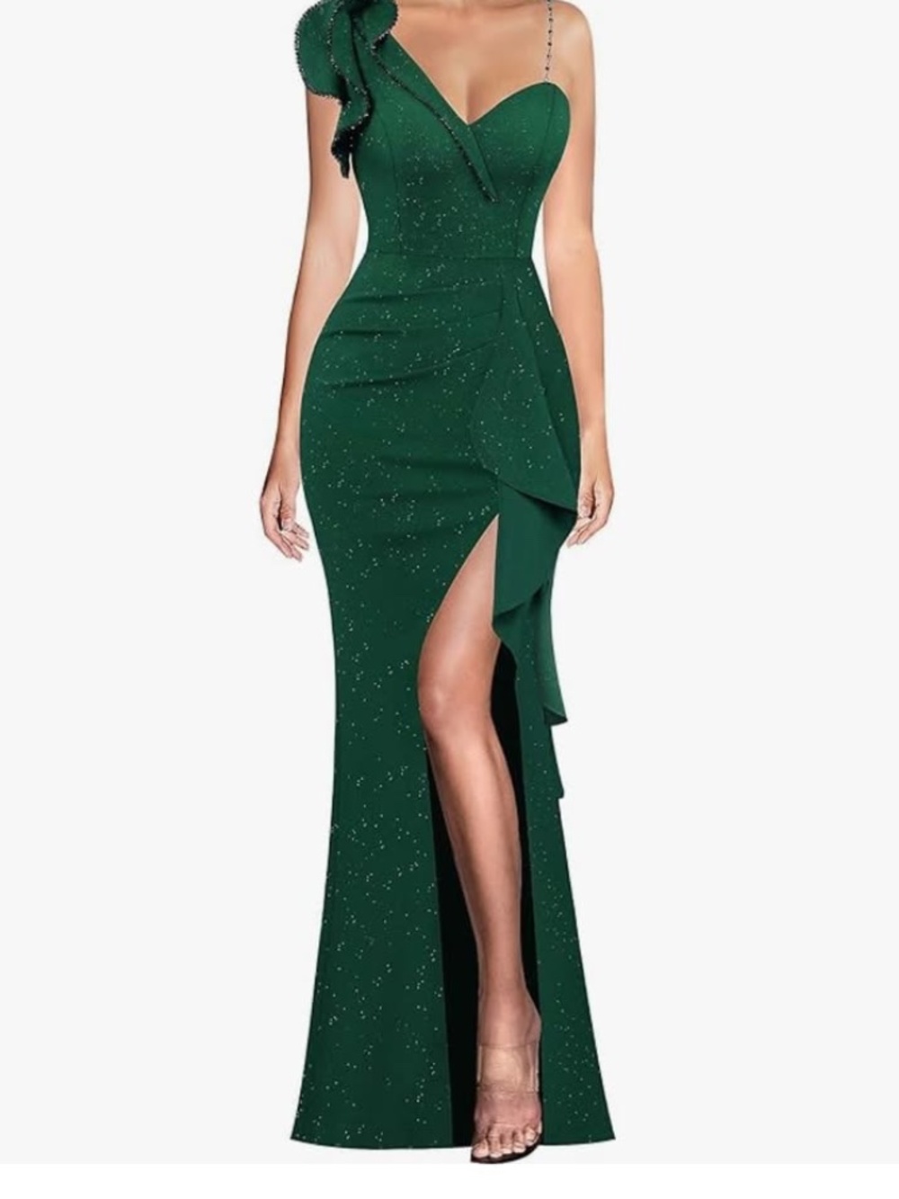 Green floor length gown